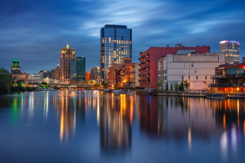 Cityscape image of downtown Milwaukee